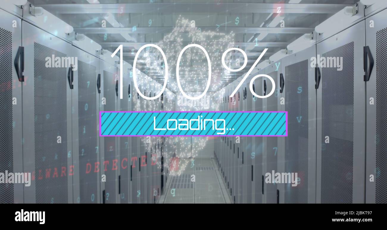 Image of security shield and data processing and processing over computer servers Stock Photo