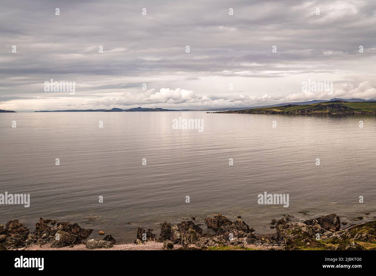 A cloudy, summer, seascape HDR image of First Coast, Gruinard Bay in the Northwest highlands of Scotland. 23 May 2022 Stock Photo