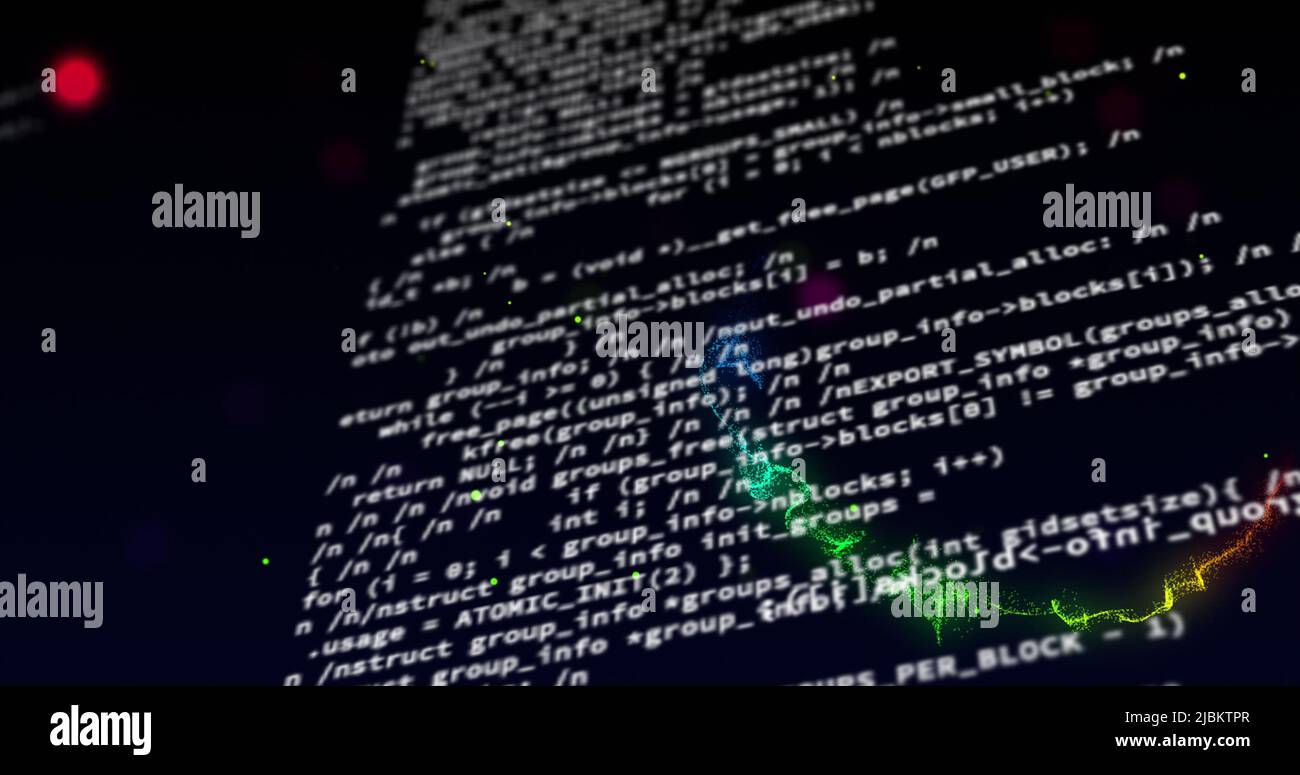Image of colourful shapes over data processing Stock Photo - Alamy