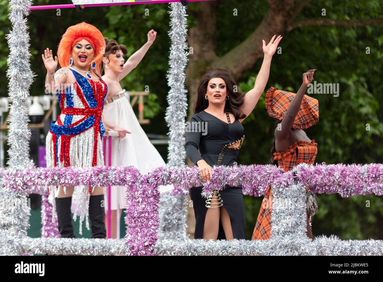 Drag Queens at the Queen's Platinum Jubilee Pageant parade in The Mall