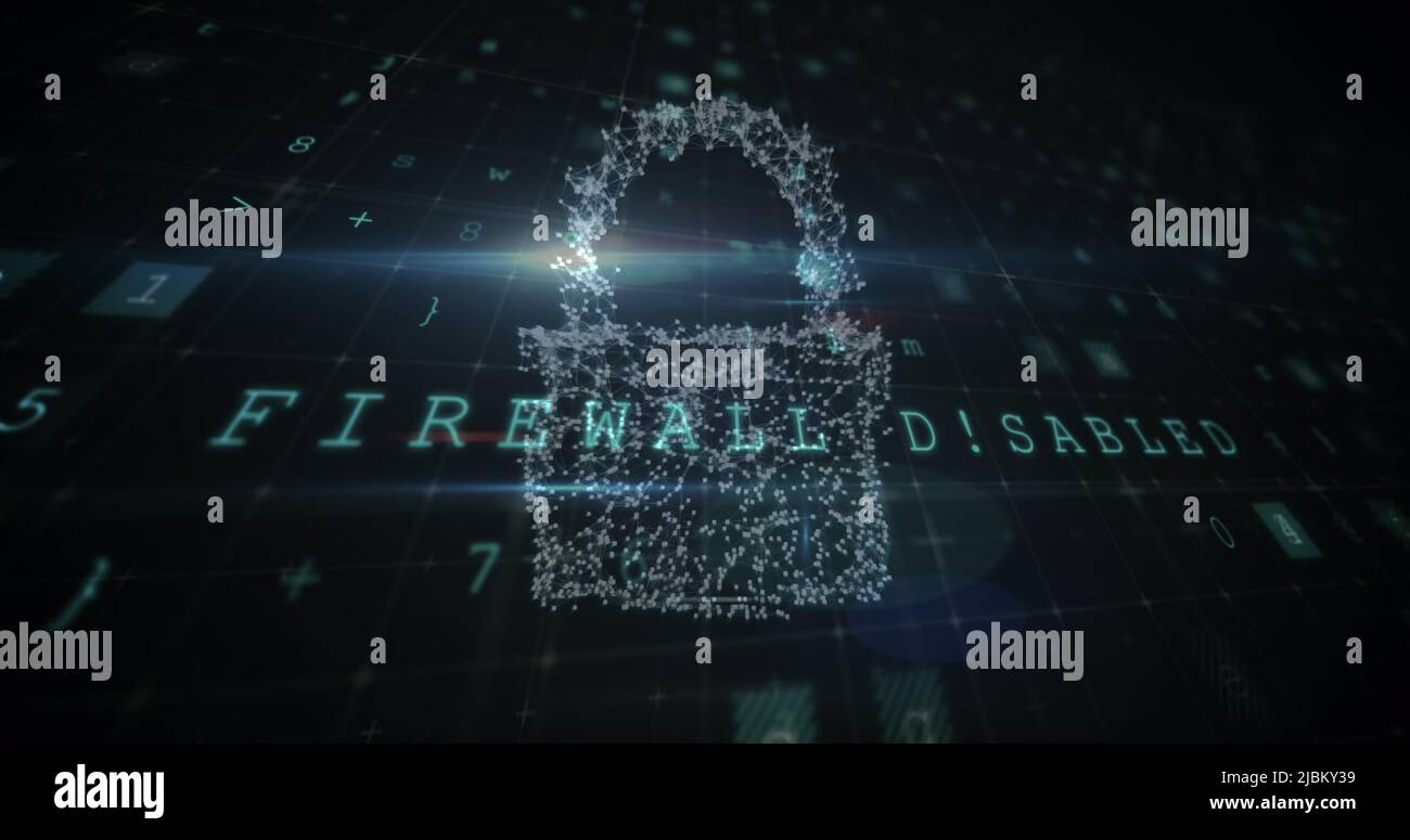 Image of security padlock over data processing on dark background Stock ...