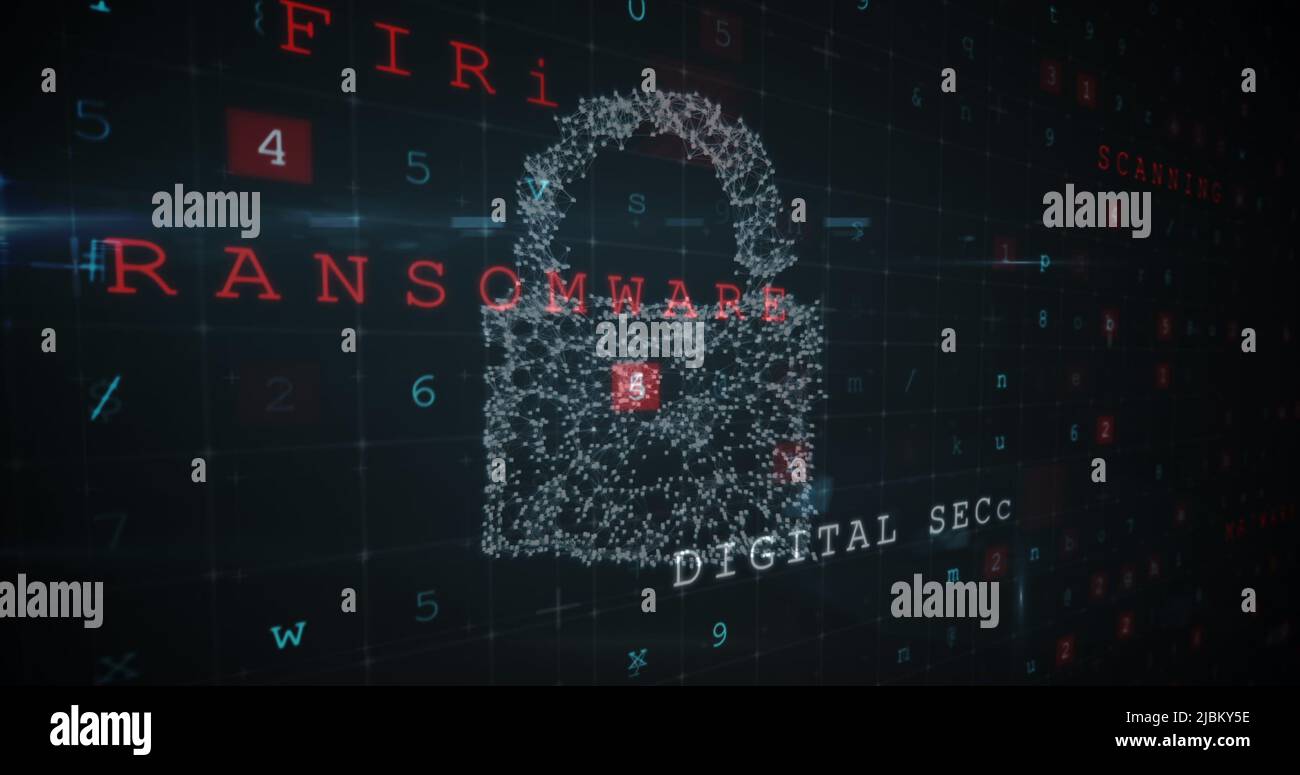 Image of security padlock over data processing on dark background Stock ...