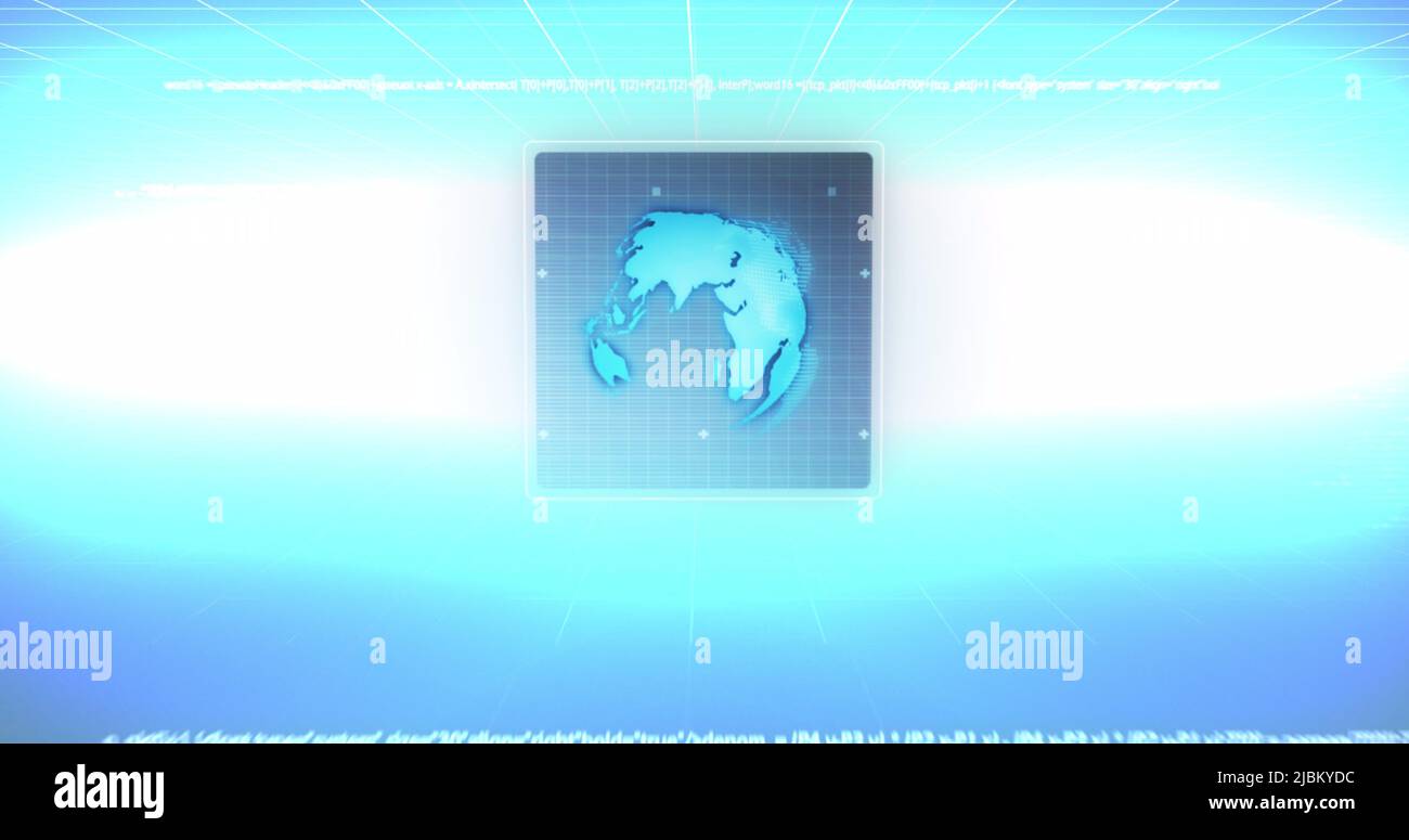Image of screens with scopes scanning and data processing Stock Photo