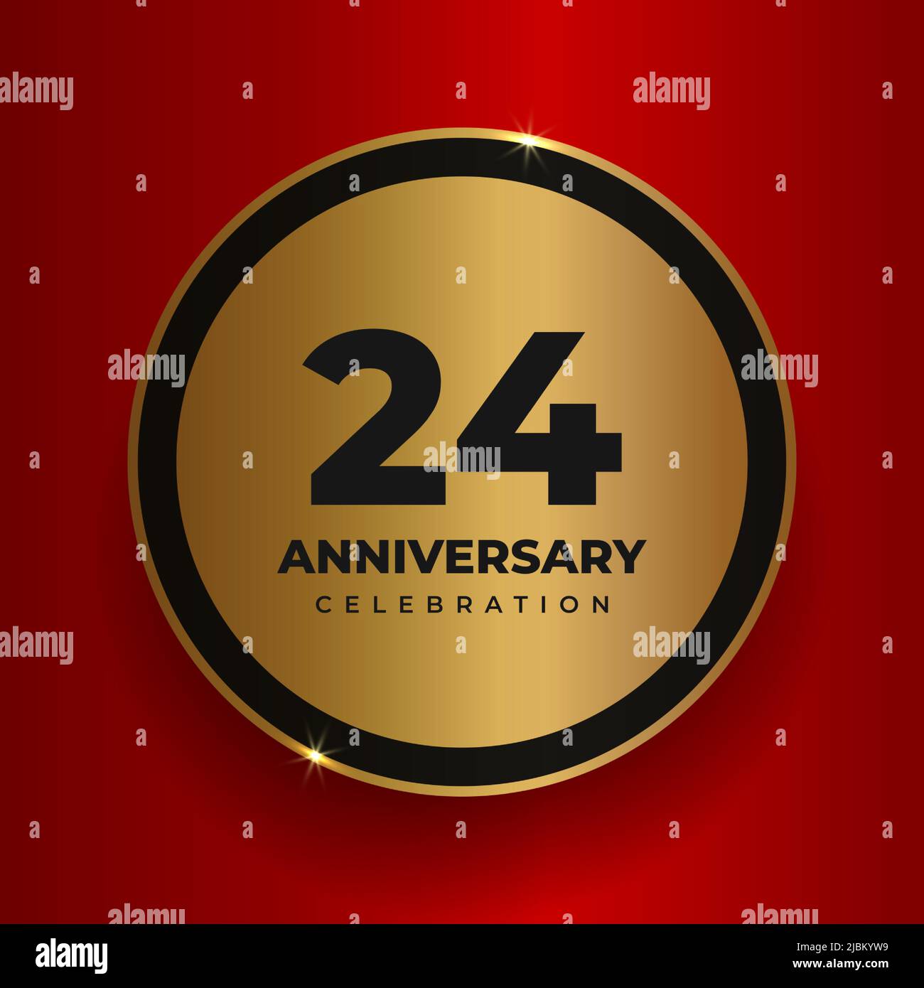 24 years anniversary celebration background. Celebrating 24th anniversary  event party poster template. Vector golden circle with numbers and text on  Stock Vector Image & Art - Alamy