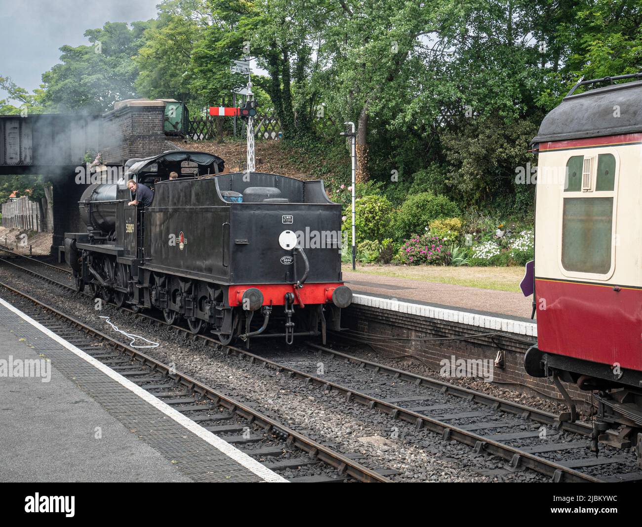 S&DJR Class 7F 2-8-0 heavy goods loco 53809 on the North Norfolk Railway Stock Photo