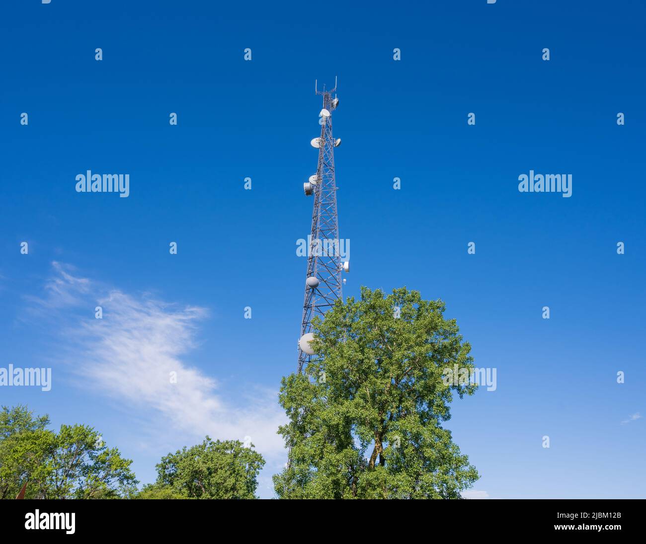 Dimondale MI - June 4, 2022: Michigan State Police communication tower Stock Photo