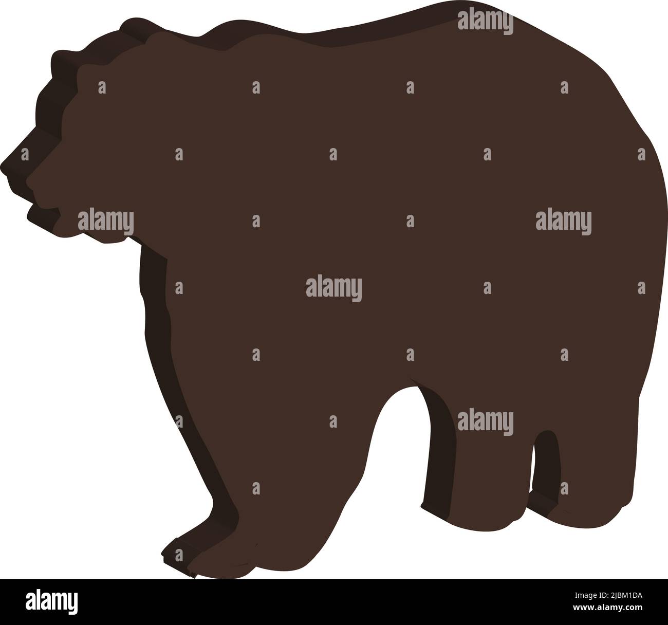 bear on one-third view vector. silhouette Stock Vector
