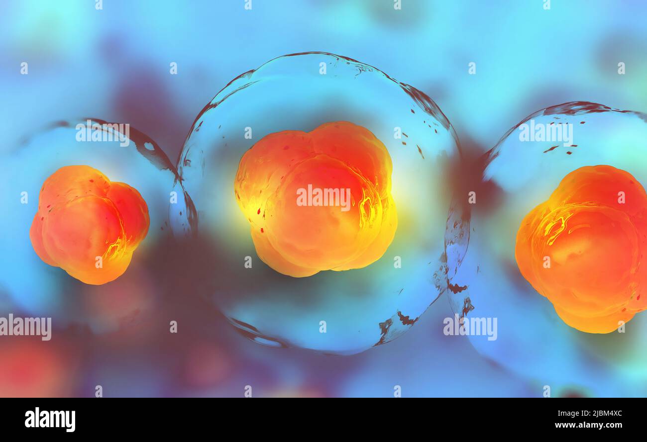 Research of stem cells. Cells under a microscope. Cellular Therapy ...