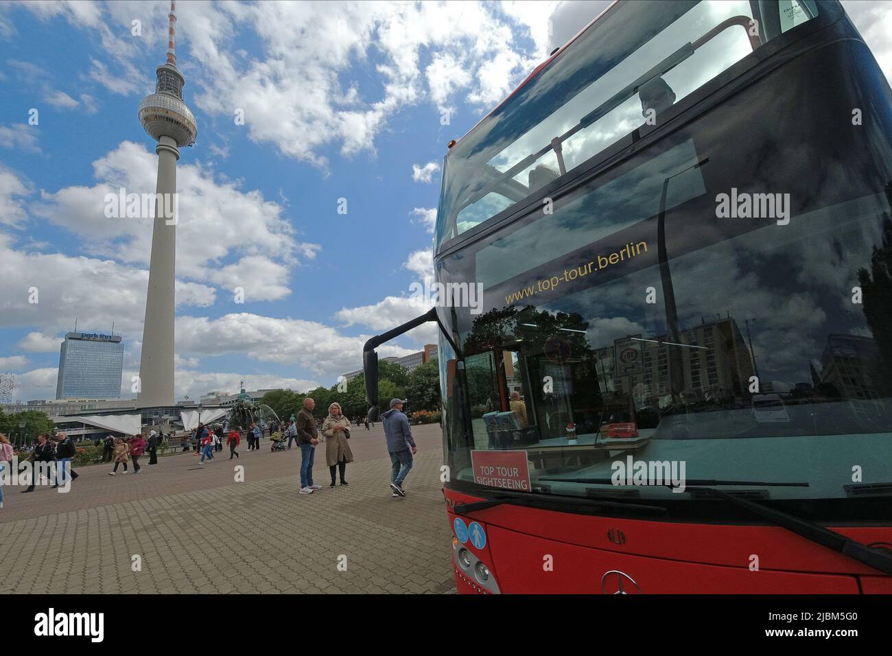 Open top bus tour , Berlin. Stock Photo