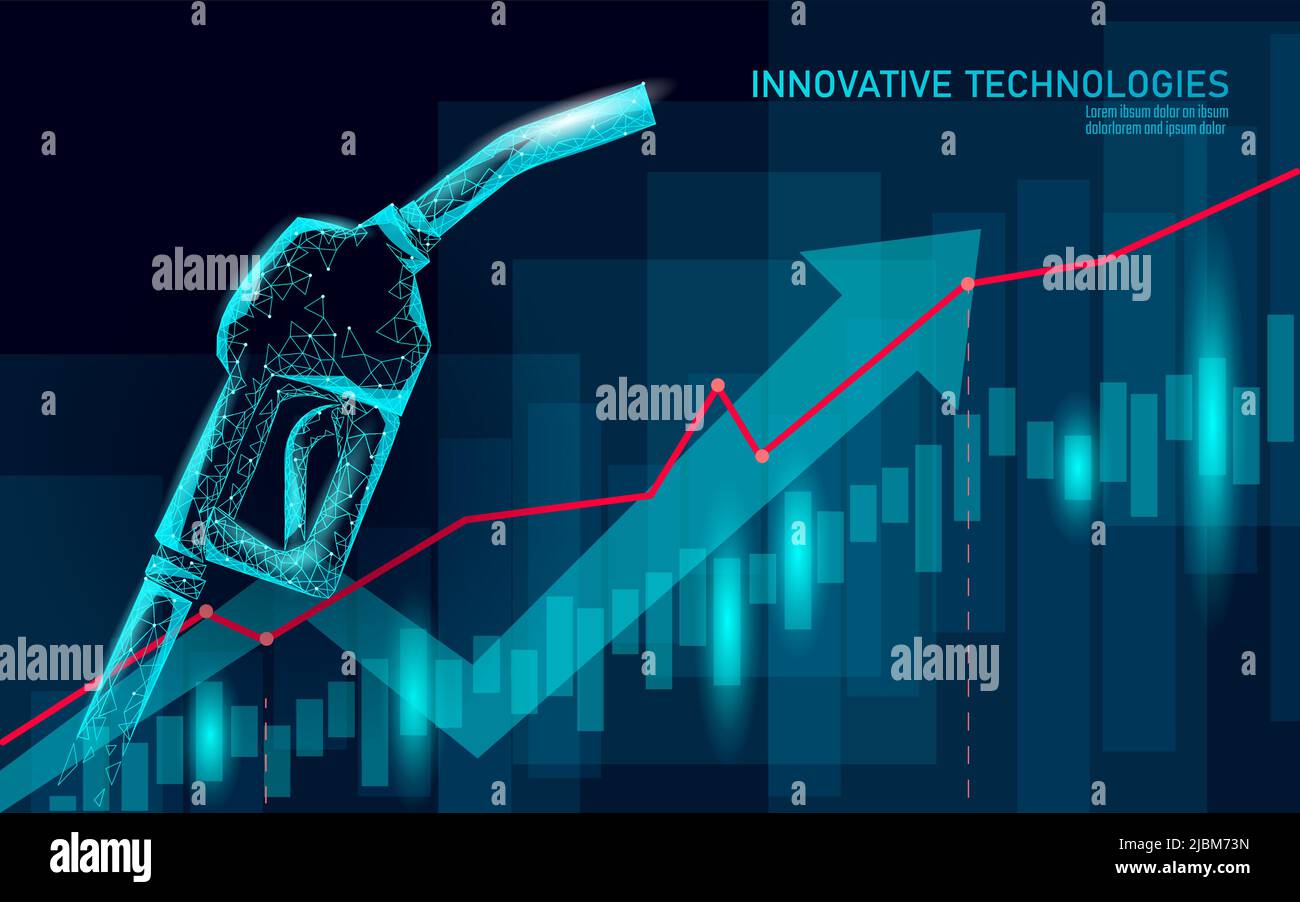 Oil well rig juck low poly business concept. Finance economy polygonal