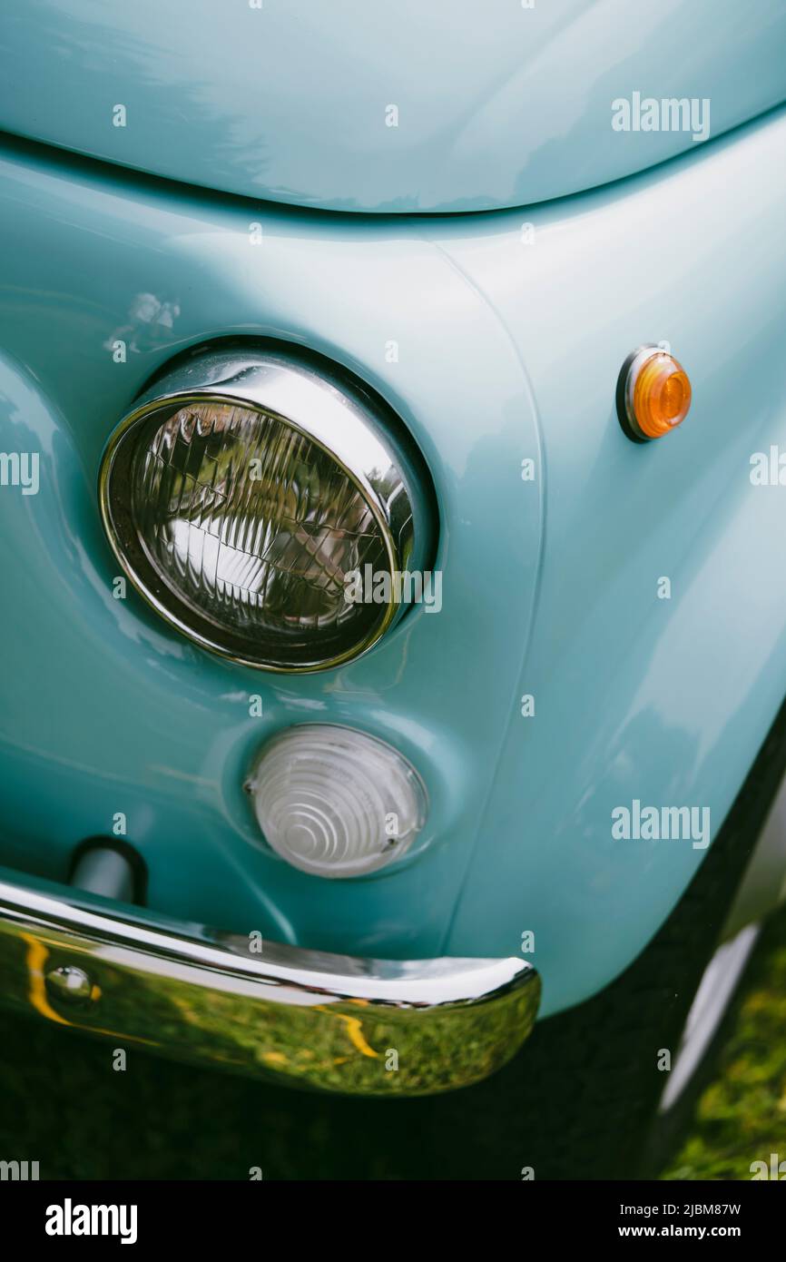 Light Blue Vintage Car Stock Photo - Alamy