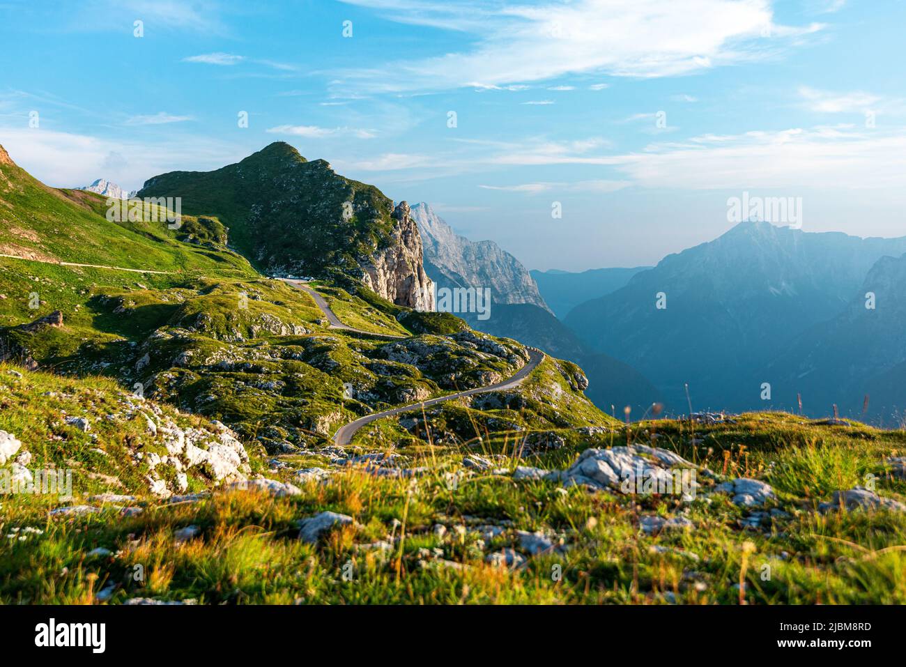 Mangart Pass view in Slovenia Stock Photo