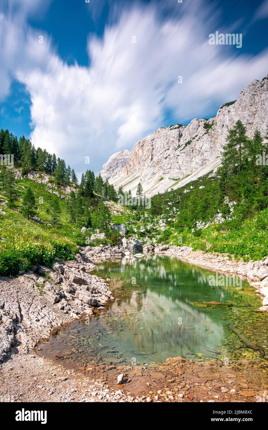 Triglavski Narodni park view in Slovenia hills in Europe Stock Photo