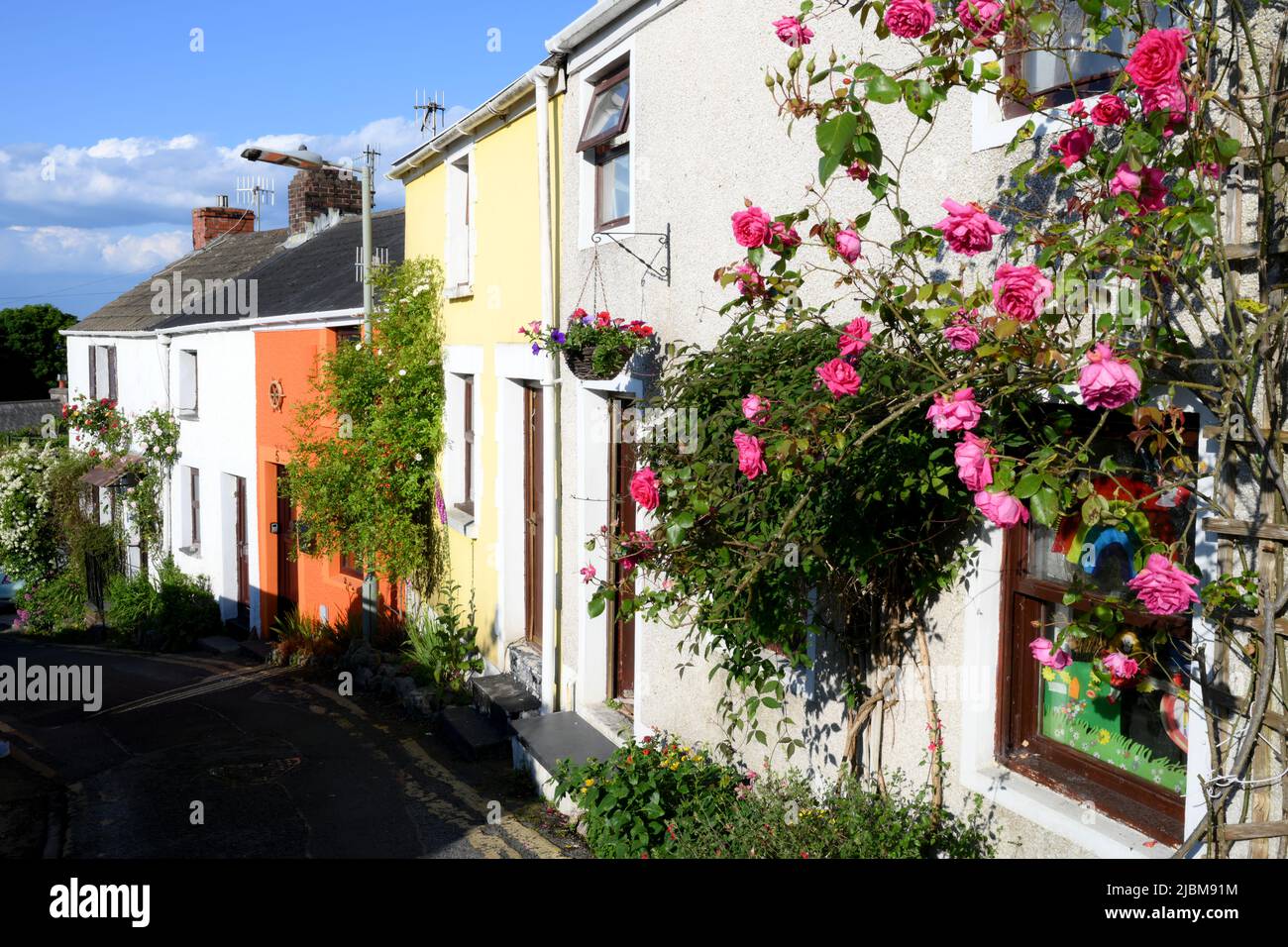 The colorful Fisherman's cottages at Village Lane, Mumbles, are covered