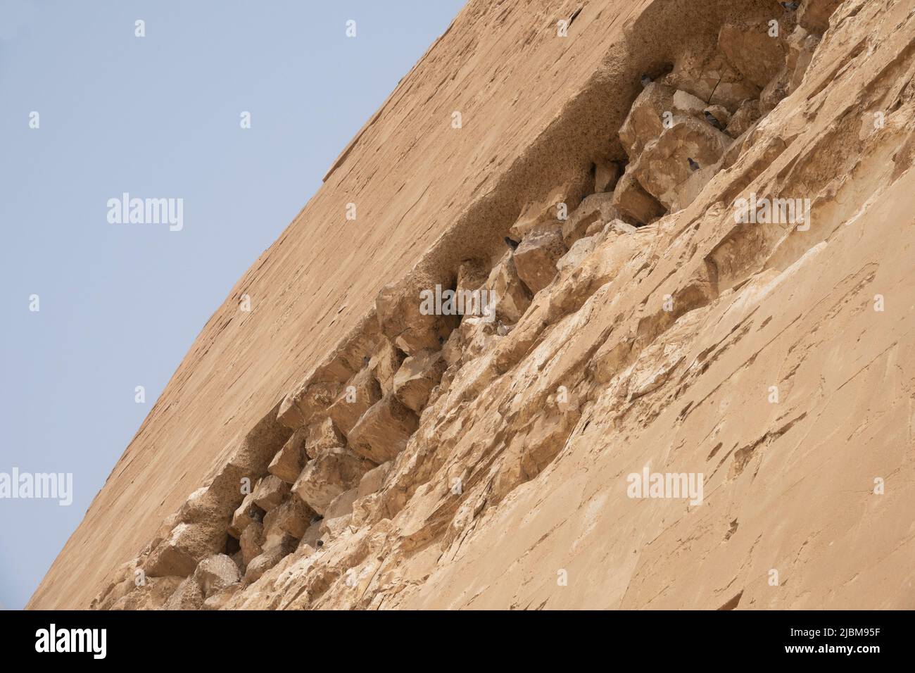 Close up of blocks at the Meidum Pyramid Known as the ‘Collapsed Pyramid of  Meidum  near the Fayoum, Nile Valley, Egypt. Stock Photo