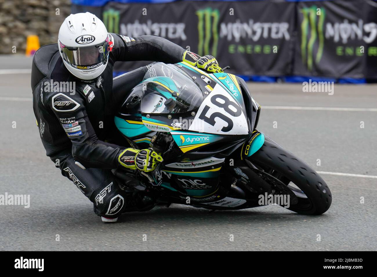 Douglas, Isle Of Man. 19th Jan, 2022. Sam Johnson (600 Suzuki) representing  the RS Auto Sparks/Millennium Power/Dynamic Access team during the Monster  Energy Supersport TT Race 1 at the Isle of Man,