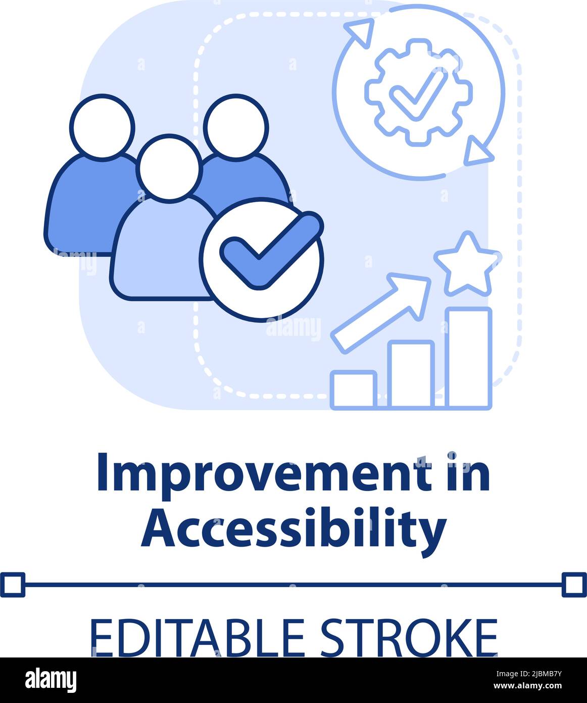 Improvement in accessibility light blue concept icon Stock Vector Image ...