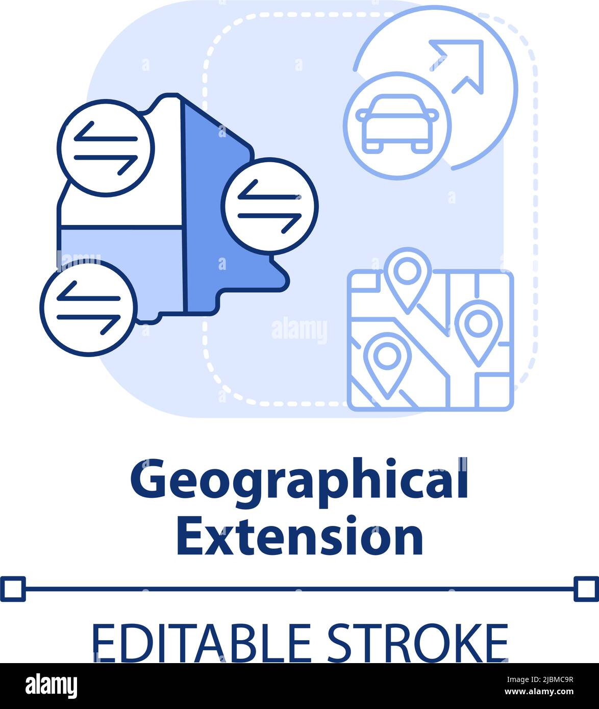 Geographical extension light blue concept icon Stock Vector Image & Art