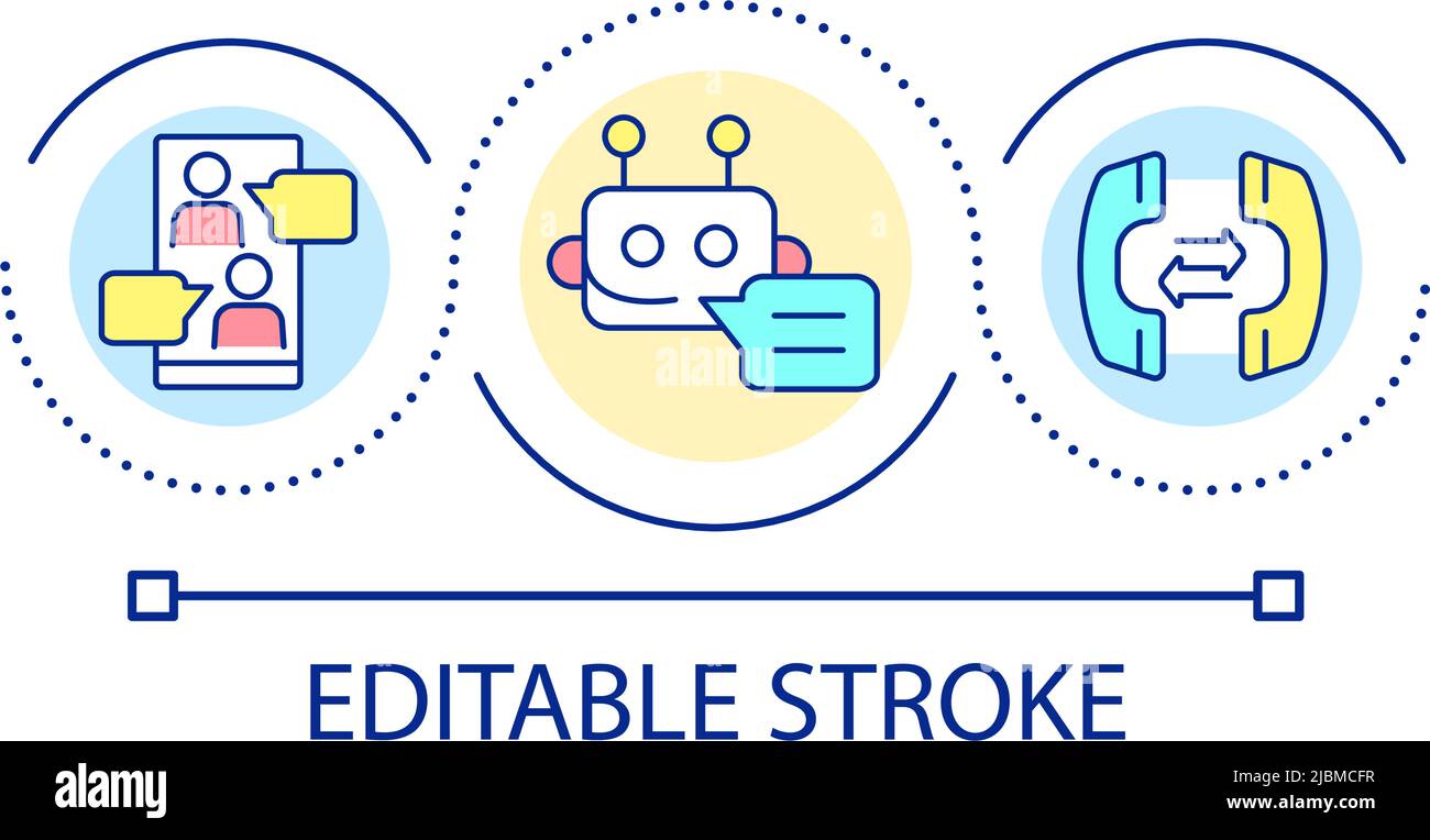 Customer service chatbot loop concept icon Stock Vector