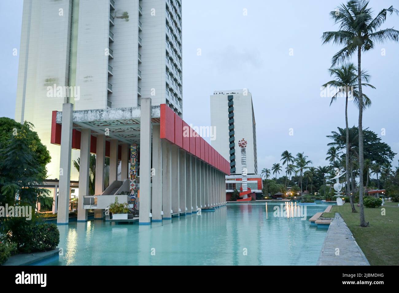 IVORY COAST, Abidjan, Hotel Ivoire, built 1962 bis 1970 today Sofitel