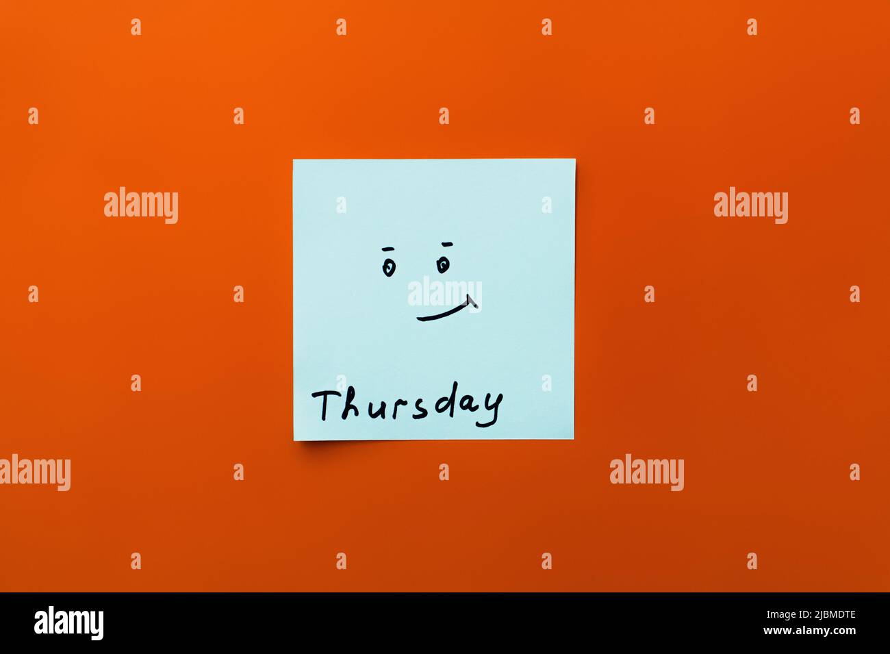 Thursday Sticker Note Emoticon smiley face orange hi-res stock photography and images - Alamy