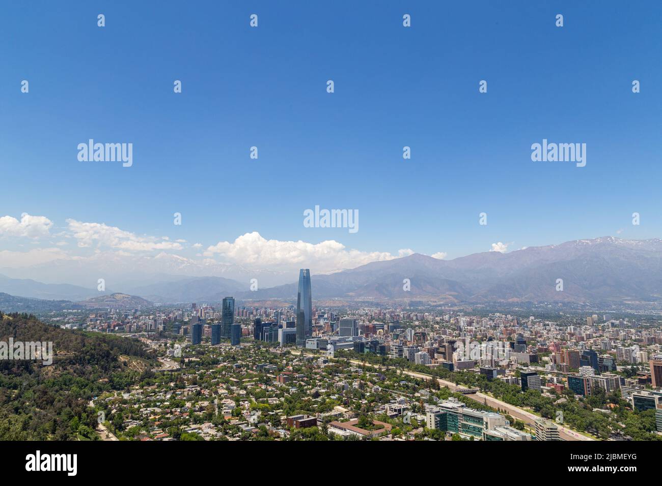 Skyline view of Santiago de Chile Stock Photo
