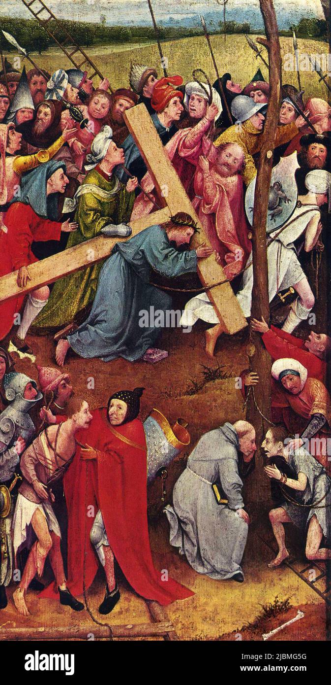 'Christ carrying the Cross'. Painting by Hieronymus Bosch. Vienna Kunsthistorisches Museum. Stock Photo
