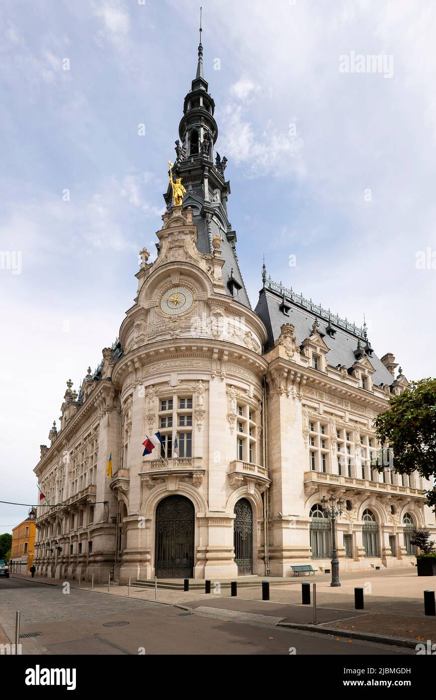Impressive City Hall building of Sens, Burgundy, France. Stock Photo