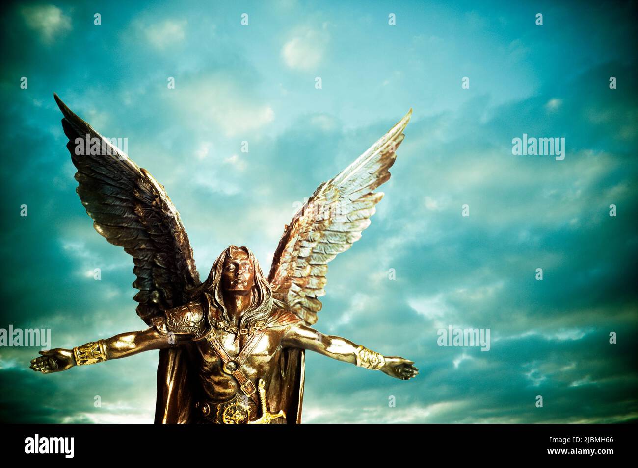 angel statue with open arms Stock Photo