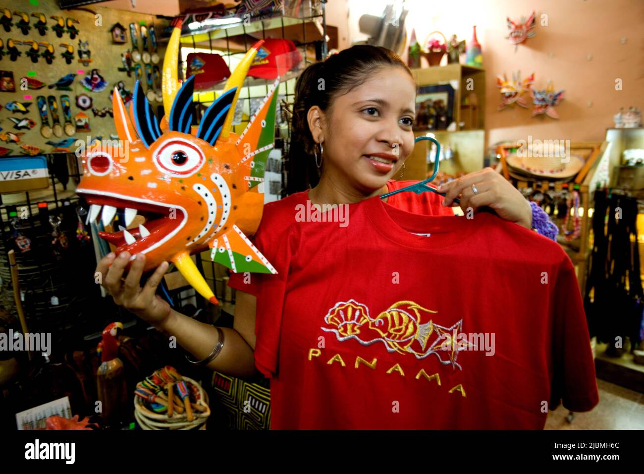 Panama, PanamaCity,Selling souvenirs near the ruins of Panama Viego