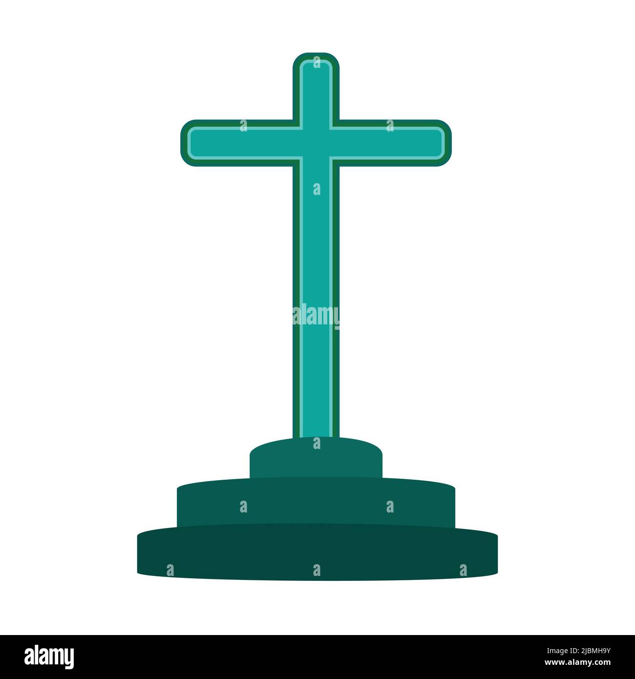 Symbol of a church cross. Christianity religious symbol. on white