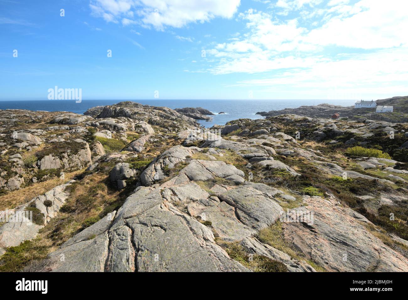 Coastal landscape near Lindesnes Lighthouse (Lindesnes Fyr) at the ...