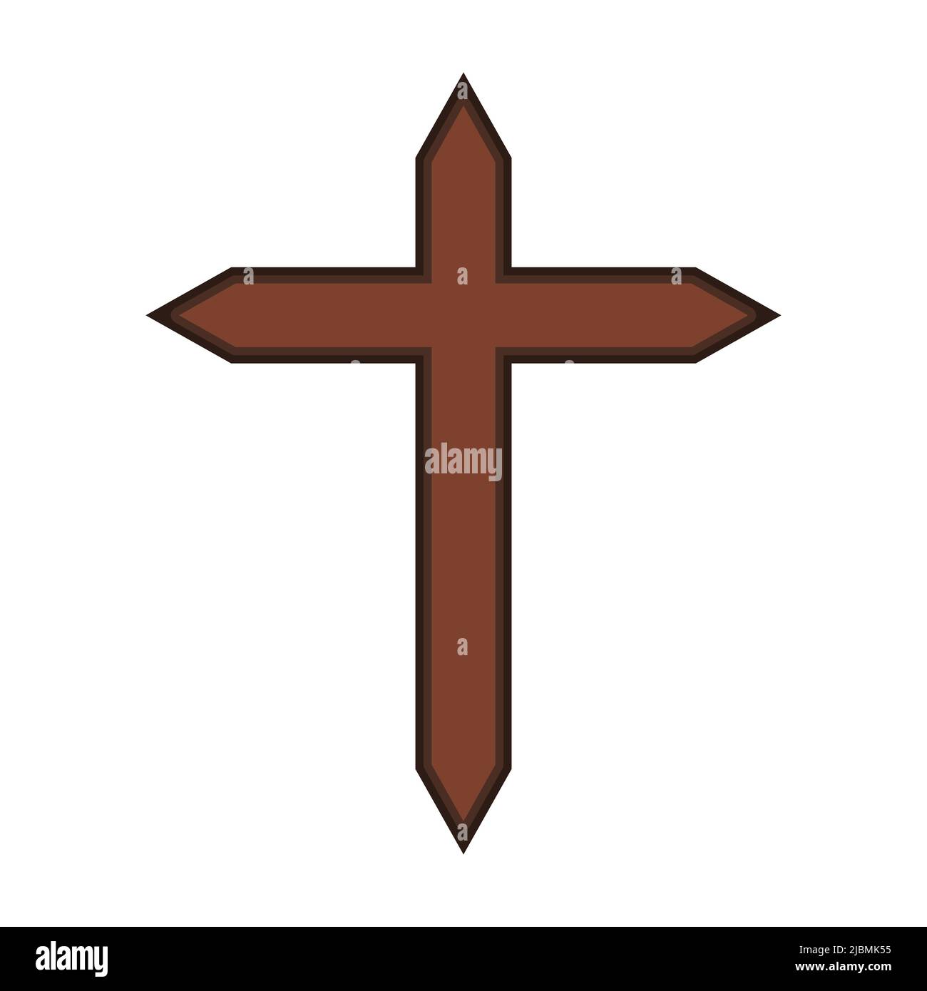 Symbol of a church cross. Christianity religious symbol Stock Vector