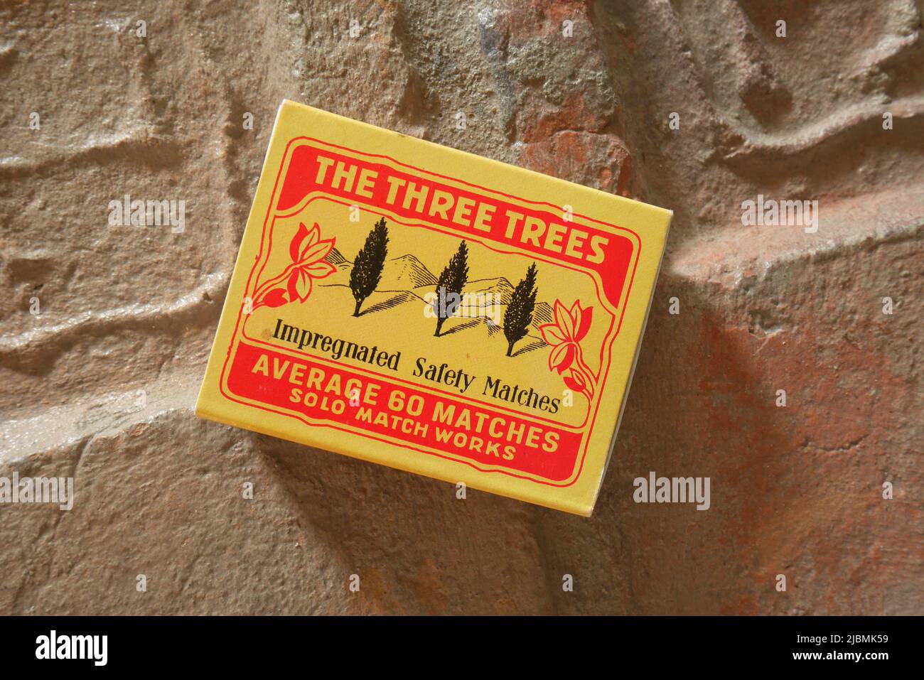 Box of Czech safety matches, brand the Three Trees Stock Photo