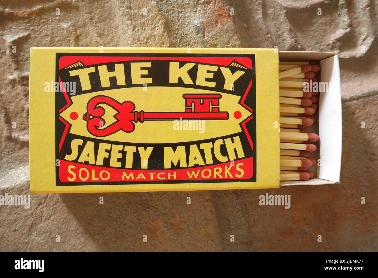 Box of Czech safety matches, brand The Key Stock Photo