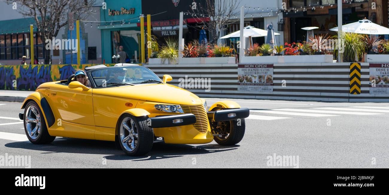 Long Beach, California USA - March 31, 2021: classic car of Chrysler Plymouth Prowler. copy space. Stock Photo