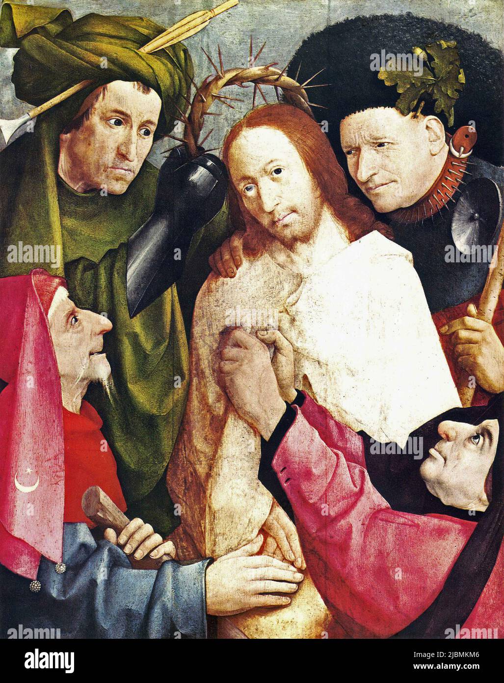 'Christ crowned with Thorns' . Painting by Hieronymus Bosch. London, National Gallery. Stock Photo
