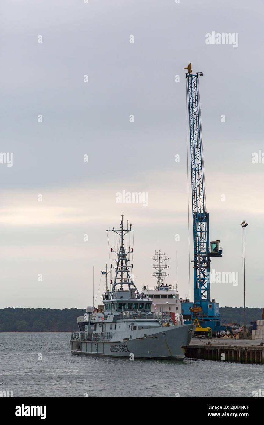 Valiant Border Force vessel moored at Poole Harbour, Poole, Dorset UK in June Stock Photo
