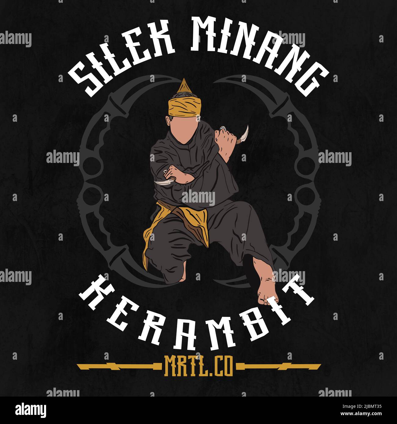 Illustration Pencak Silat modern design. really good for printing product Stock Photo