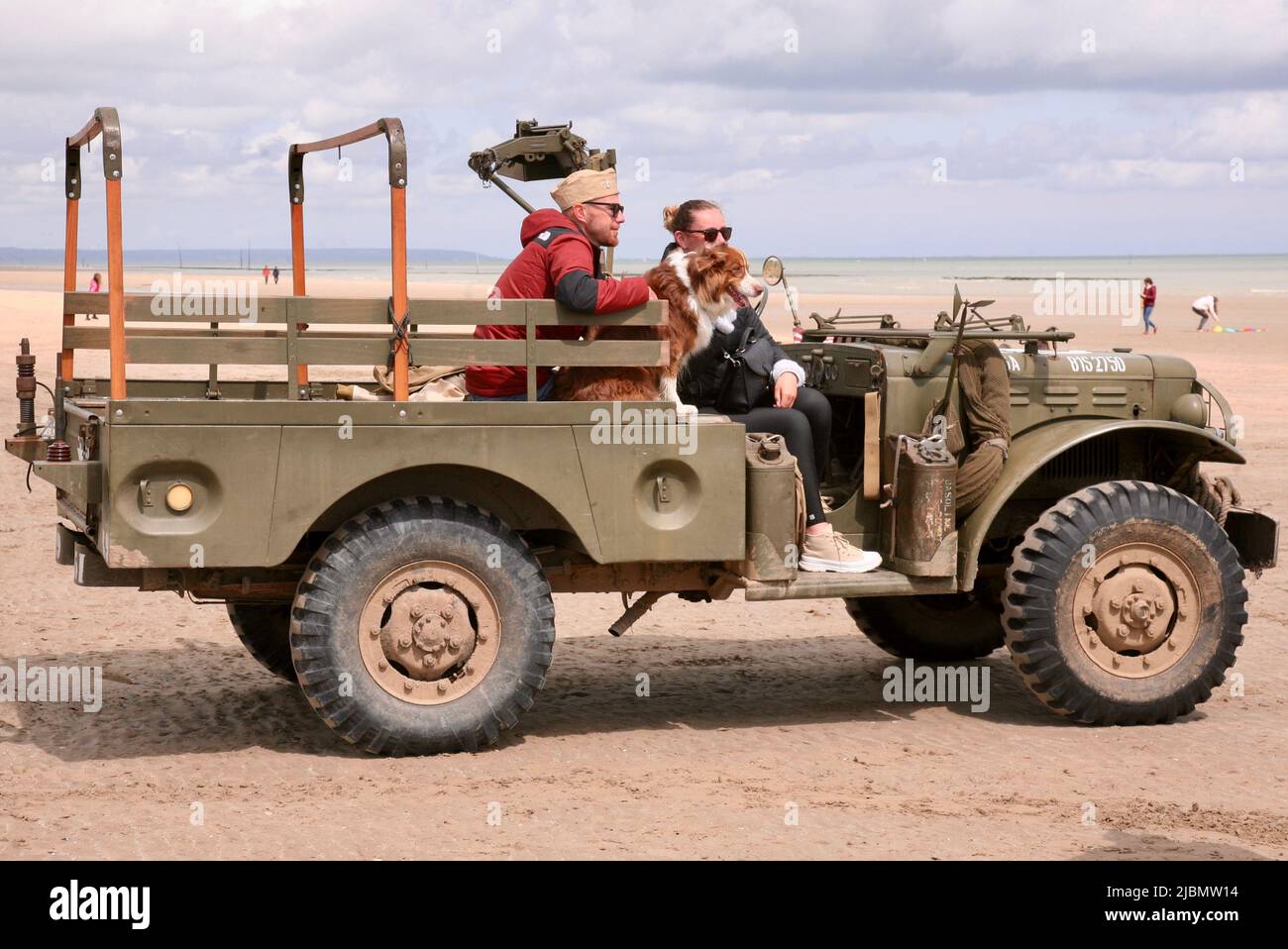 A family day out on Utah beach Stock Photo