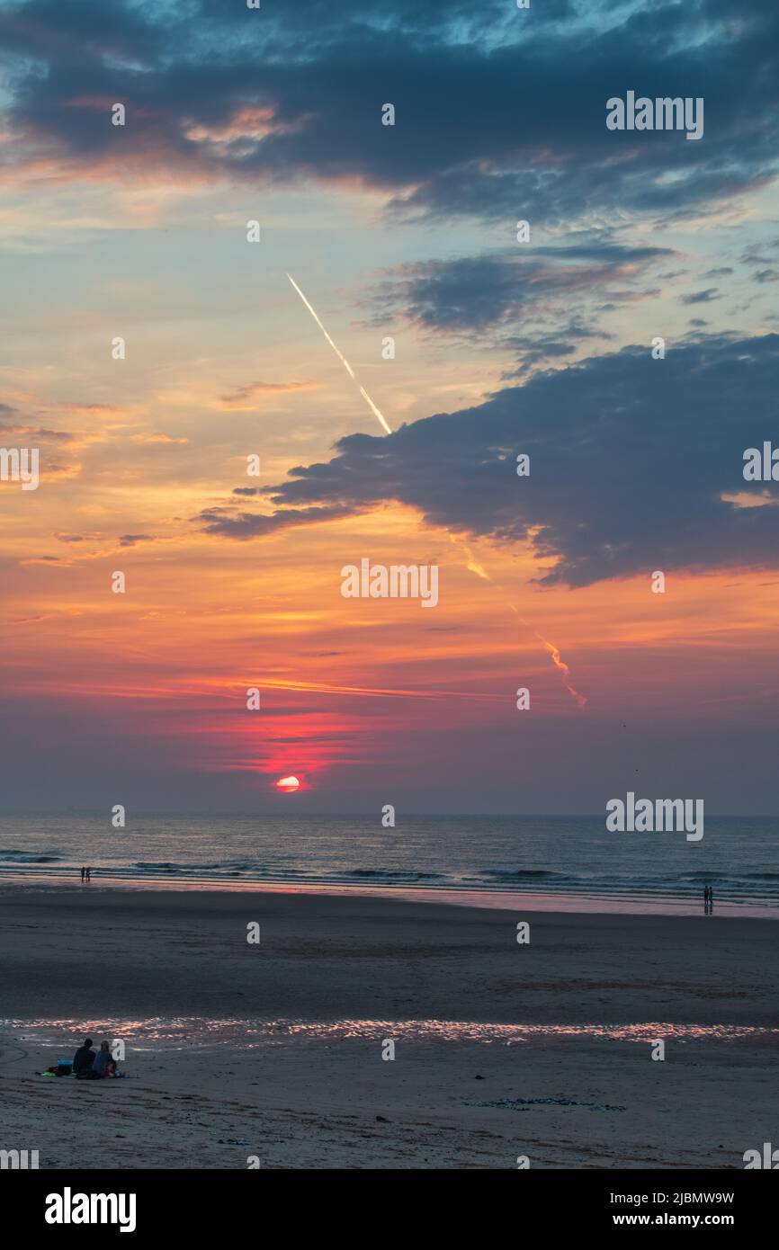 Sunset on a beach Stock Photo