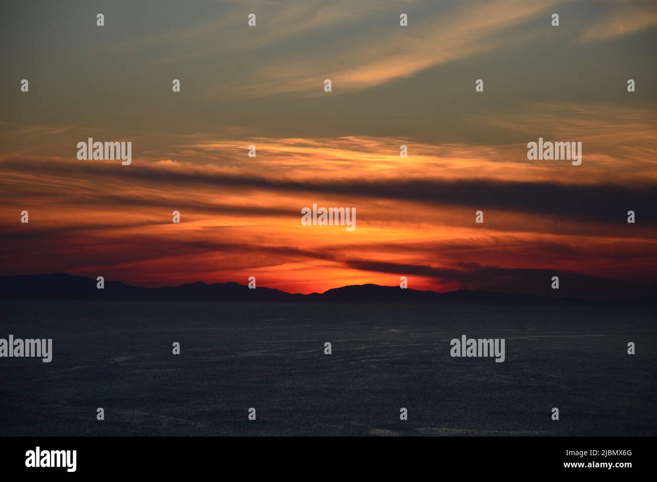 Cloudy sky during the sunset Stock Photo