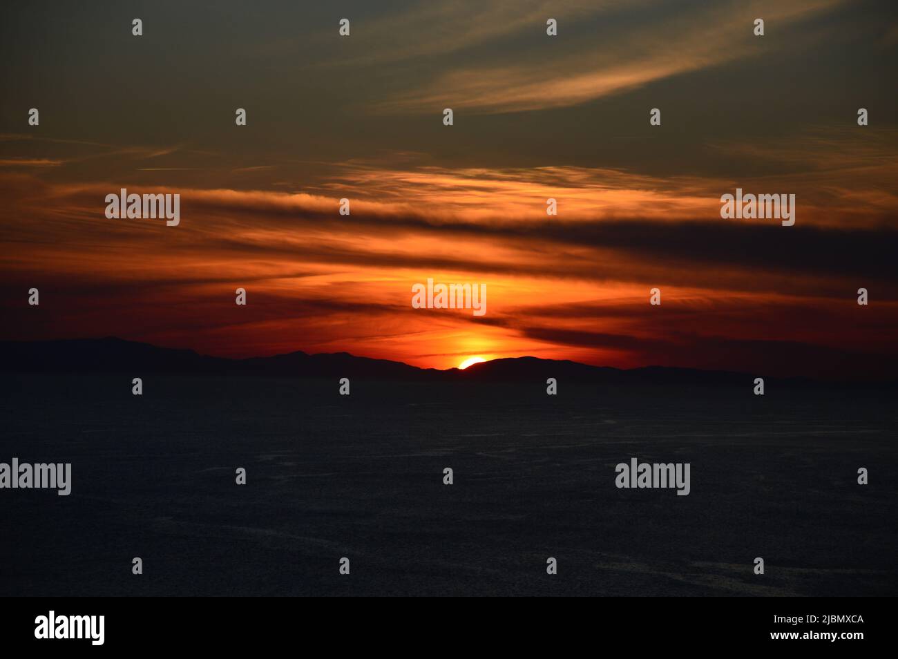 Cloudy sky during the sunset Stock Photo