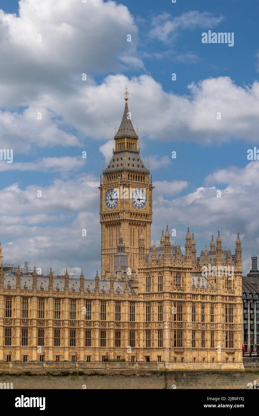 Elizabeth Tower AKA Big Ben looking great after the renovation. Stock Photo