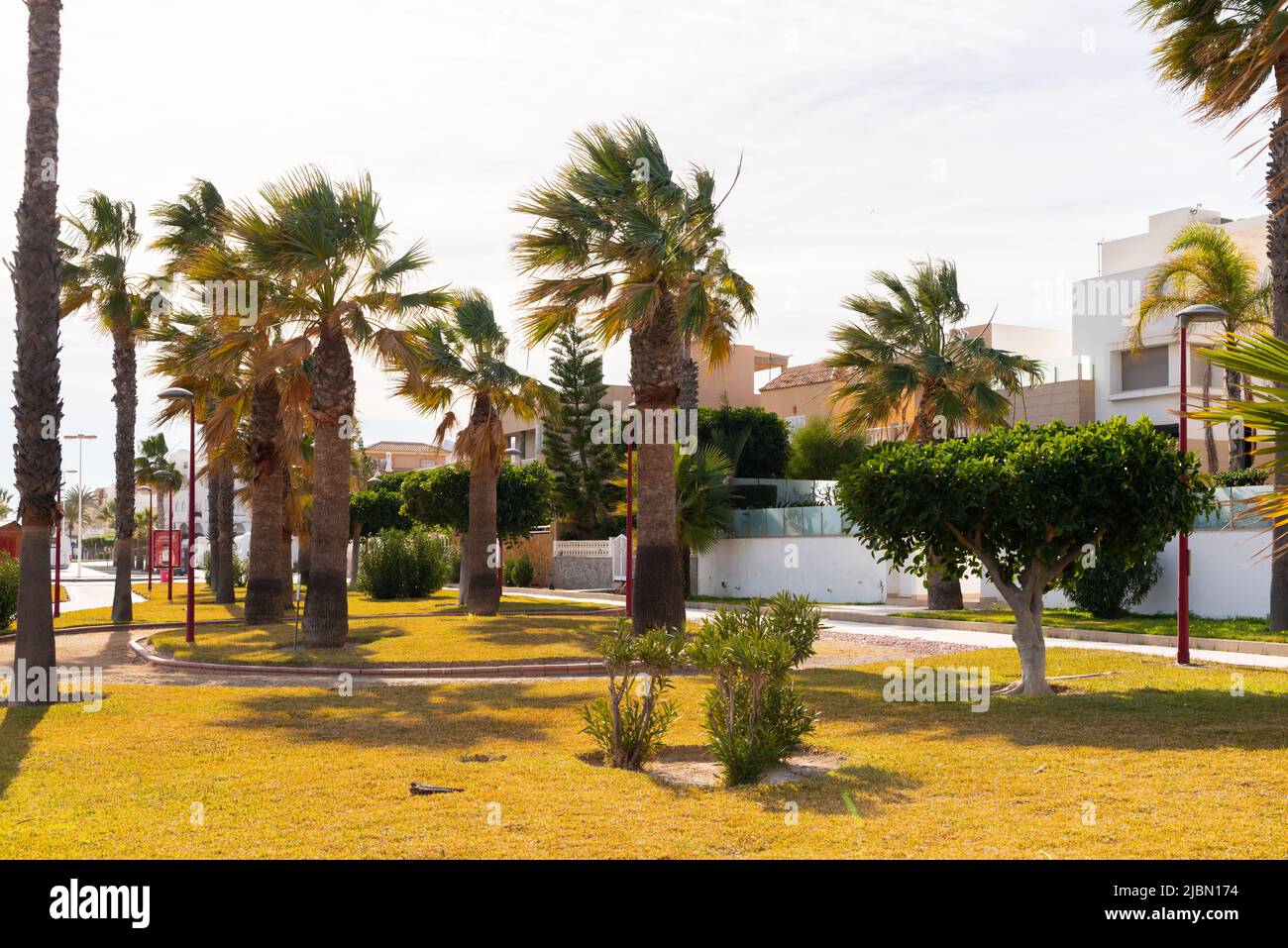 VERA, SPAIN 23 JANUARY 2019 Recreational path in a Spanish town