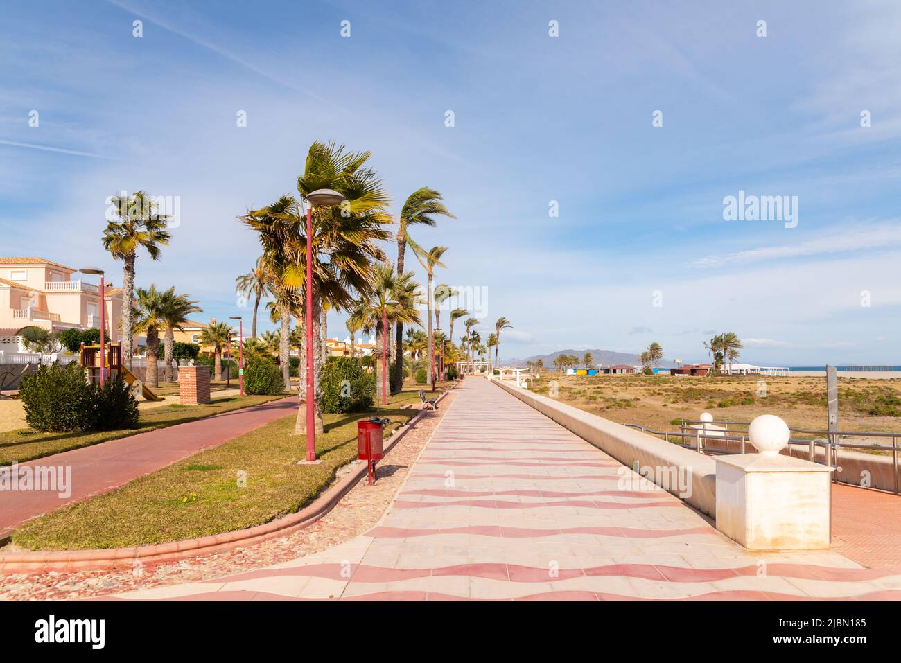 VERA, SPAIN 23 JANUARY 2019 Recreational path in a Spanish town