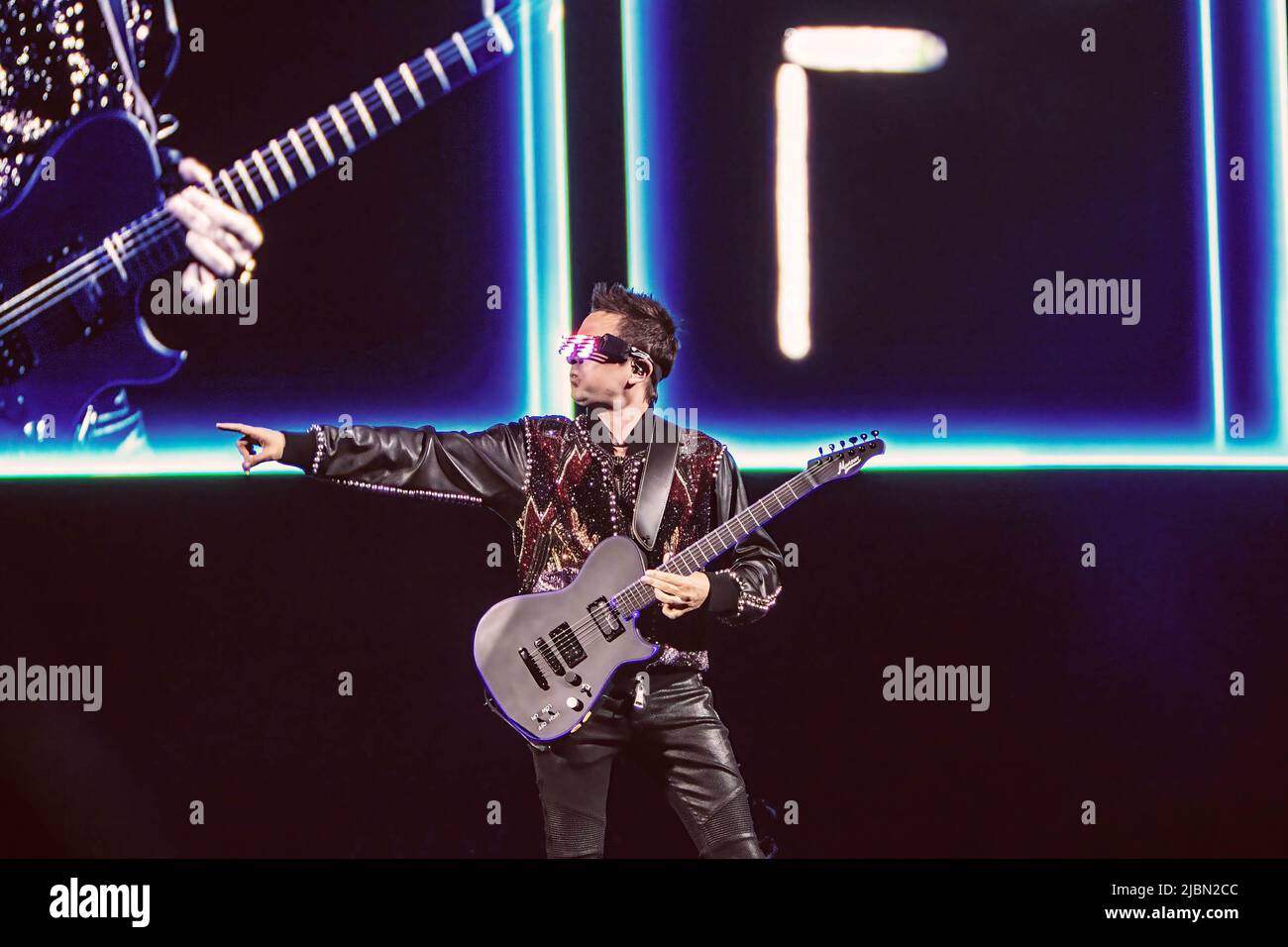 Matt Bellamy of Muse band performs live on stage during their ...