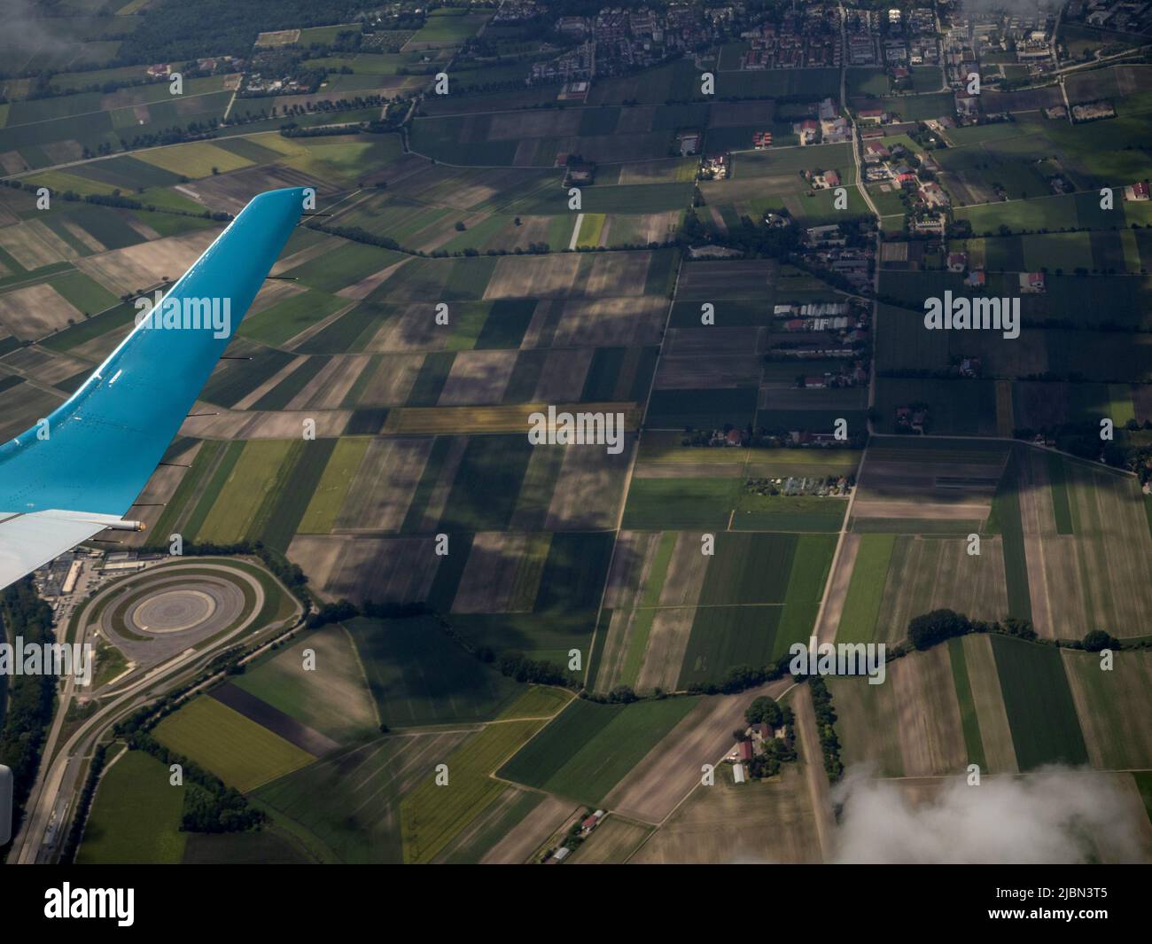 farmed fields Munchen bavaria germany area aerial landscape from ...