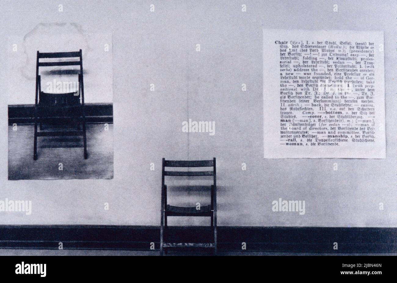 Chair, artwork by American conceptual artist Joseph Kosuth, 1965 Stock Photo
