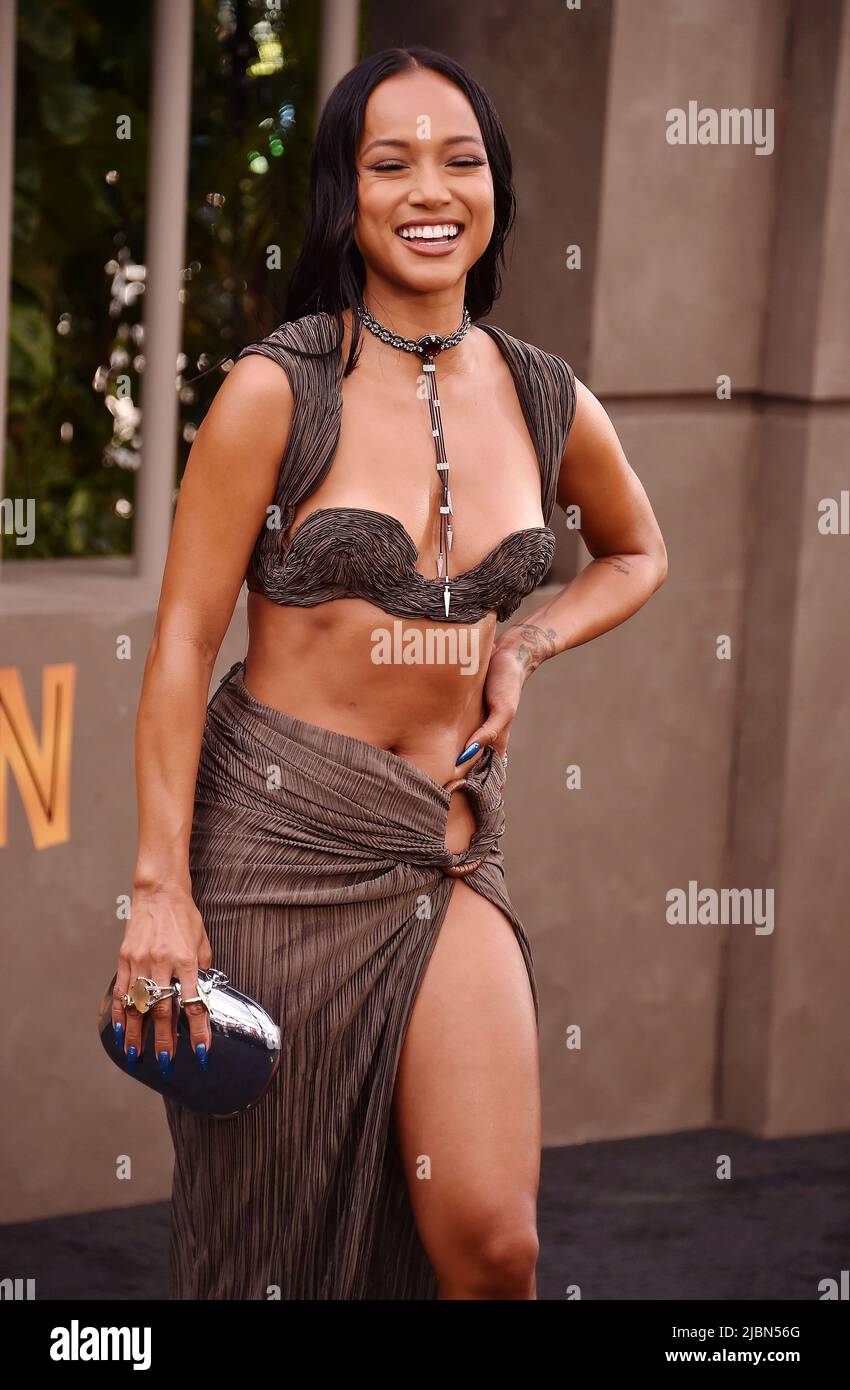 HOLLYWOOD, CA - JUNE 06: Karrueche Tran attends the Los Angeles premiere of Universal Pictures' 'Jurassic World Dominion' at the TCL Chinese Theatre o Stock Photo